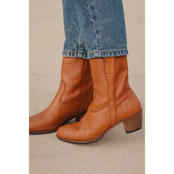 La Botte Gardiane Handmade Leather Ankle Boots French Heritage Western 38 Camel - Picture 1 of 13